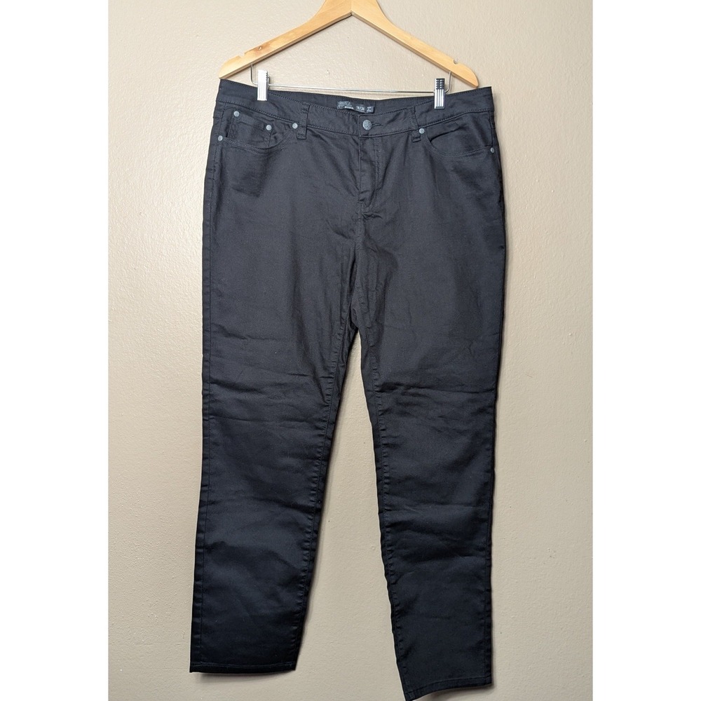 prAna Kayla Jeans Womens 18 Short Black Stretch Mid Rise Slim Pants W4117SH02